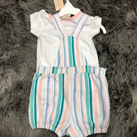 First Impressions | Girl's Multicolour 2 Piece Overall Set | 18 Months - Picture 3 of 3